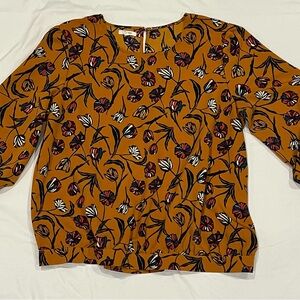 Maurices Mustard Floral Blouse